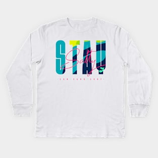 Stay salty - sun sand surf Kids Long Sleeve T-Shirt